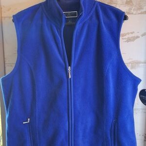 NWT Karen Scott Vibrant Blue Zeroproof Fleece Vest XL